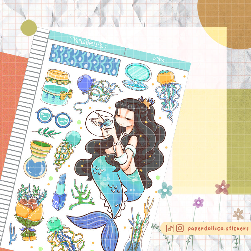 Zoophilist The Modern Mermaids | Collections | Paperdollzco Planner Stickers | C304