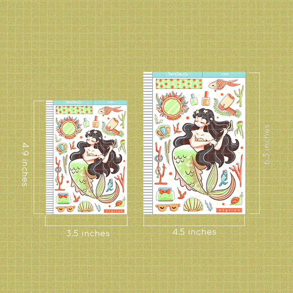 Stylish The Modern Mermaids Paperdollzco Planner Stickers | C305