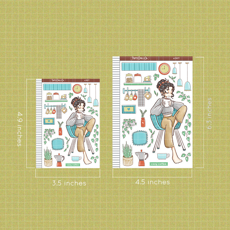 Cozy Coffee | Home Buddy | Collections | Paperdollzco Planner Stickers | C307