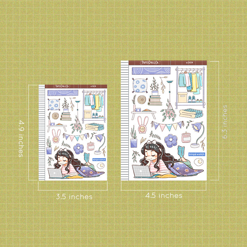 Binge-watch | Home Buddy | Collections |  Paperdollzco Planner Stickers | C309