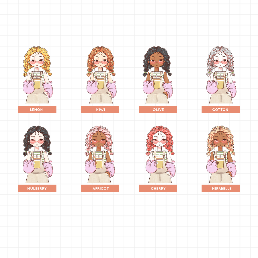 Peach PaperDollzCo Summer Planner Stickers | J243