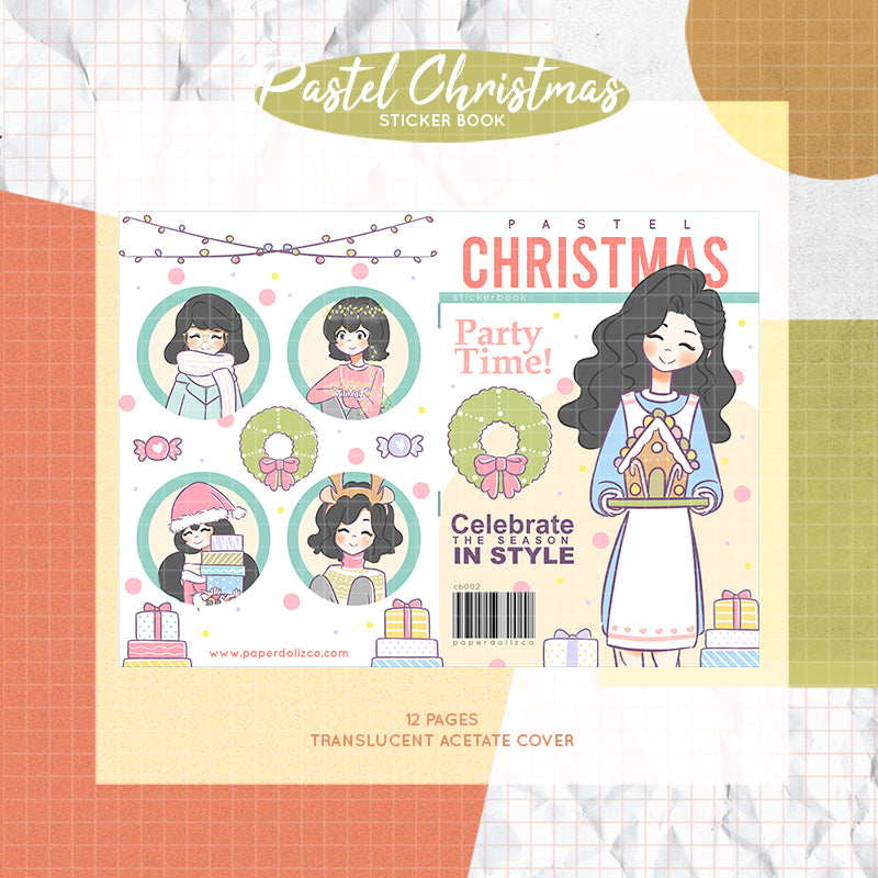 Pastel Christmas PaperDollzCo Planner Sticker Book | CB002