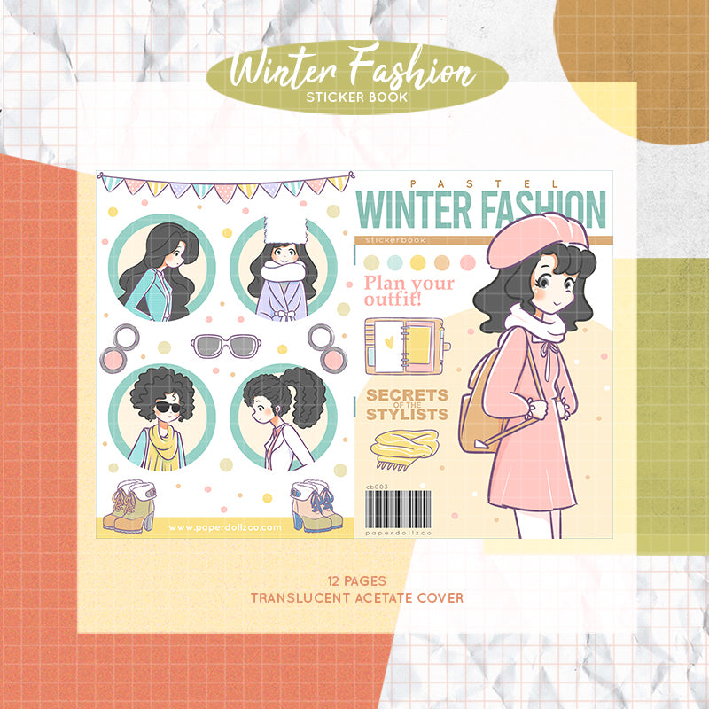 Winter Fashion PaperDollzCo Planner Sticker Book | CB003