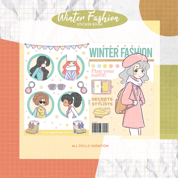 Winter Fashion PaperDollzCo Planner Sticker Book | CB003