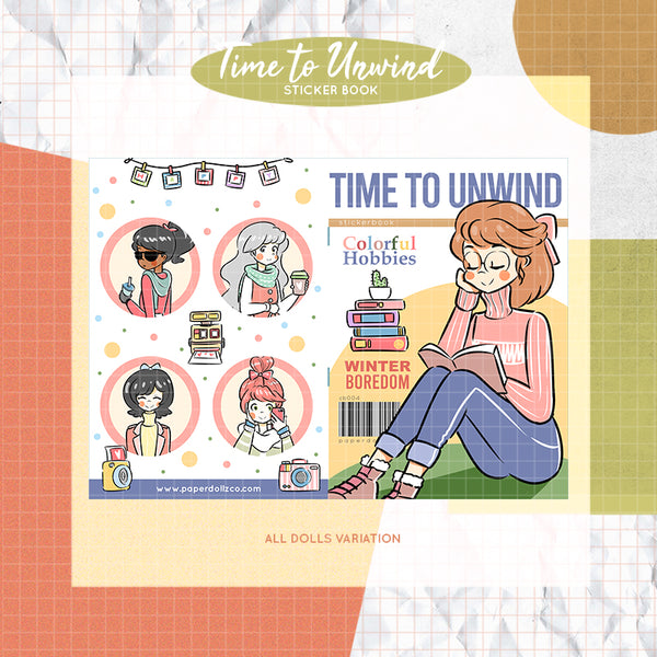 Time to Unwind PaperDollzCo Planner Sticker Book | CB004