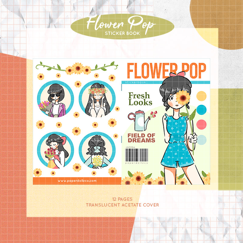 Flower Pop PaperDollzCo Planner Sticker Book | CB006a