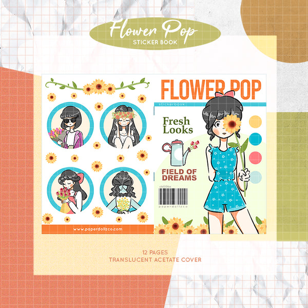 Flower Pop PaperDollzCo Planner Sticker Book | CB006a