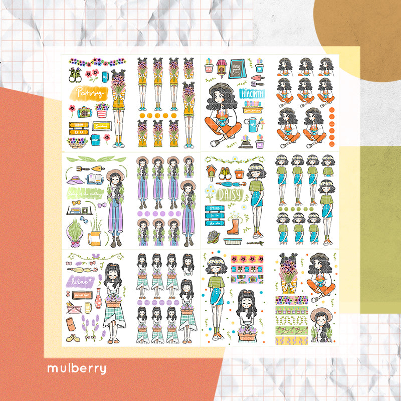 Floriography PaperDollzCo Planner Sticker Book | CB006b