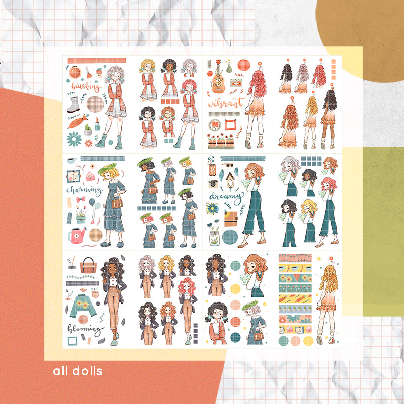 Spring Style PaperDollzCo Planner Sticker Book | CB010a