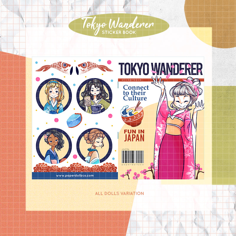 Tokyo Wanderer PaperDollzCo Planner Sticker Book | CB011b