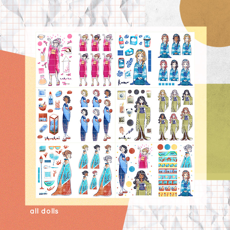 Tokyo Wanderer PaperDollzCo Planner Sticker Book | CB011b