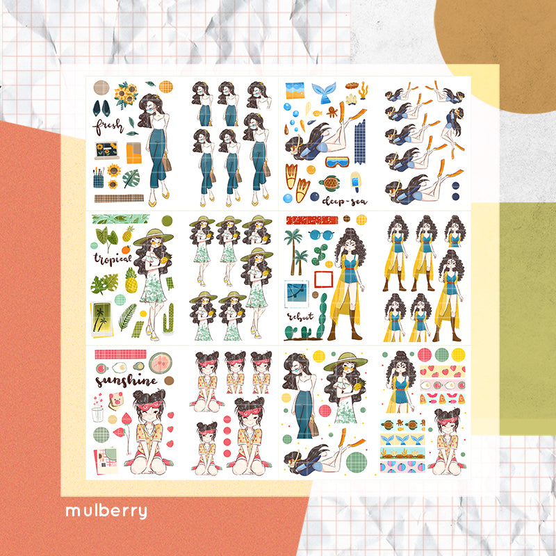 Summer Camp PaperDollzCo Planner Sticker Book | CB012a