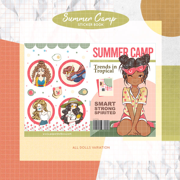 Summer Camp PaperDollzCo Planner Sticker Book | CB012a