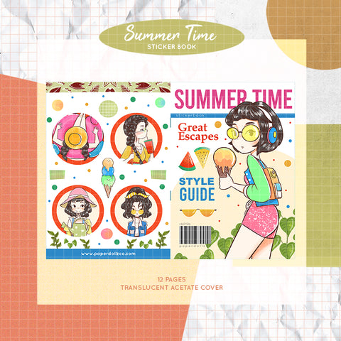 Summer Time PaperDollzCo Planner Sticker Book | CB012b
