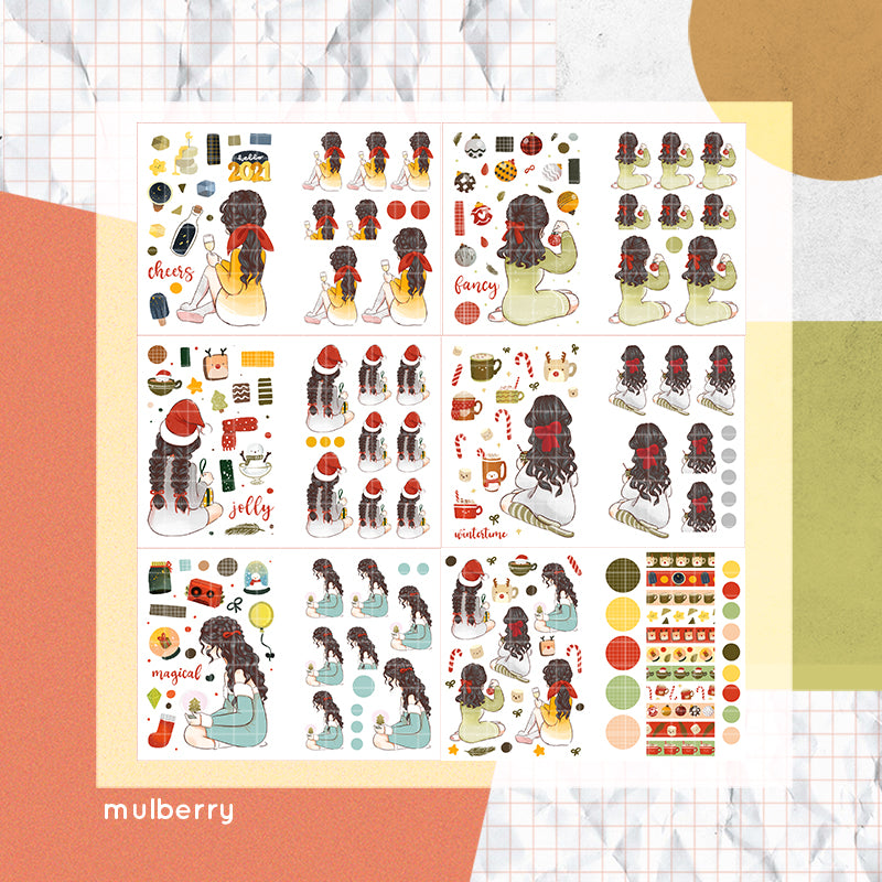 Cozy Holiday PaperDollzCo Planner Sticker Book | CB013