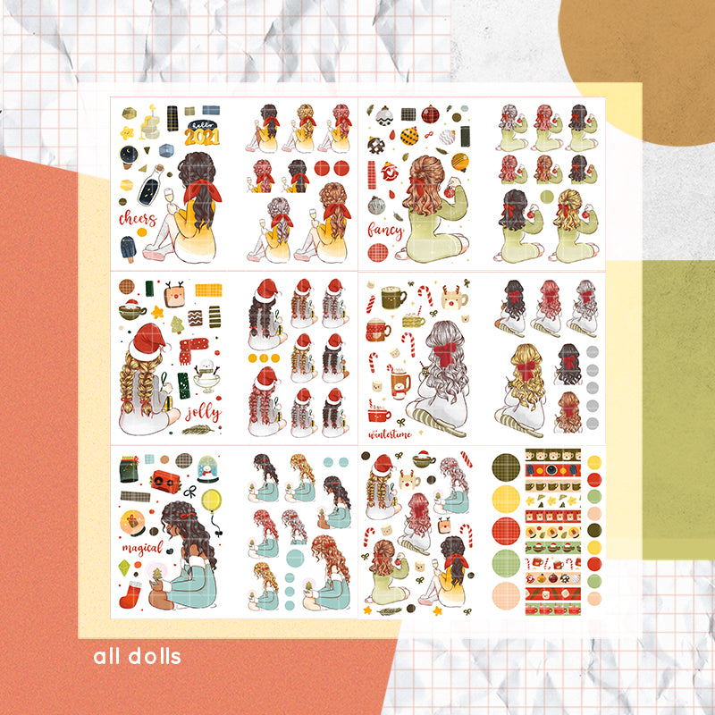 Cozy Holiday PaperDollzCo Planner Sticker Book | CB013