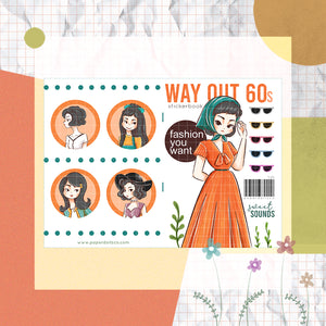 Way Out 60s Planner Sticker Book | CB016