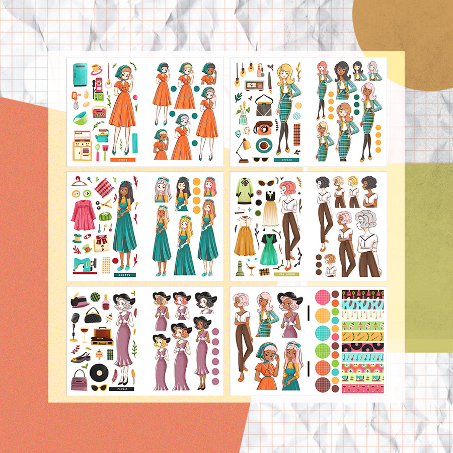 Way Out 60s Planner Sticker Book | CB016