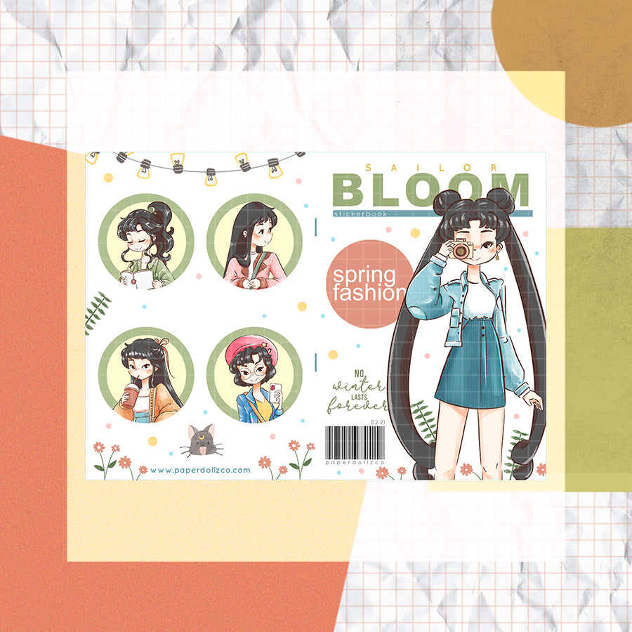 Sailor Bloom Paperdollzco Planner Sticker Book | CB018