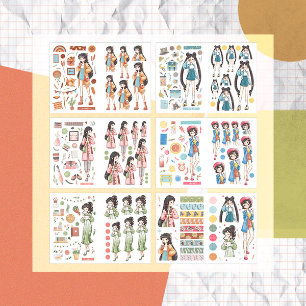 Sailor Bloom Paperdollzco Planner Sticker Book | CB018