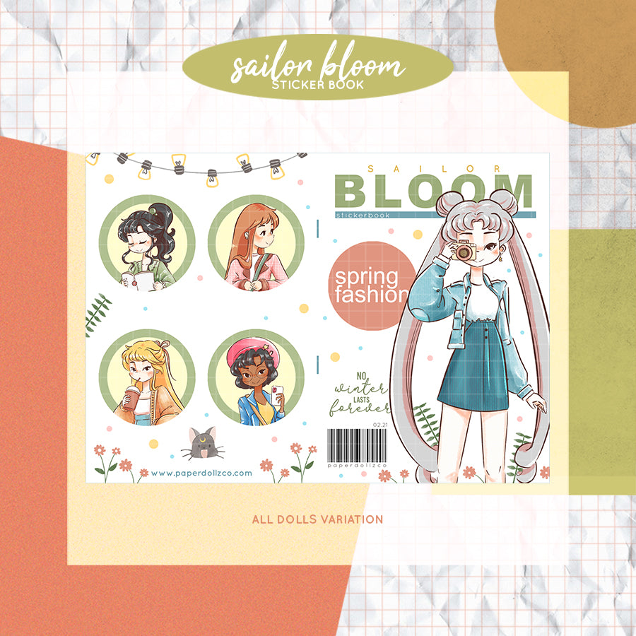 Sailor Bloom Paperdollzco Planner Sticker Book | CB018