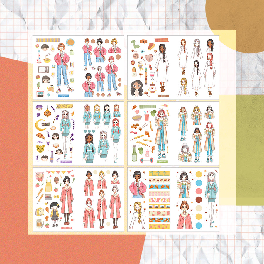 Leading Ladies Korean Drama PaperDollzCo Planner Sticker Book | CB019