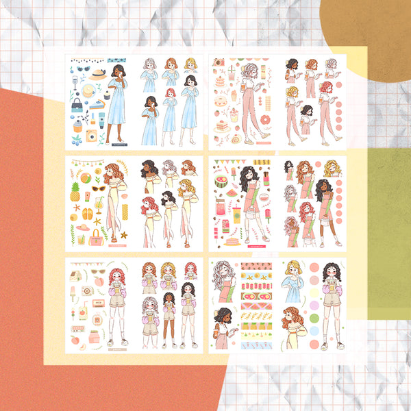 Sweet Summer PaperDollzCo Planner Sticker Book | CB020