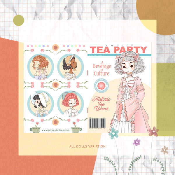 Tea Party PaperDollzCo Planner Sticker Book | CB022