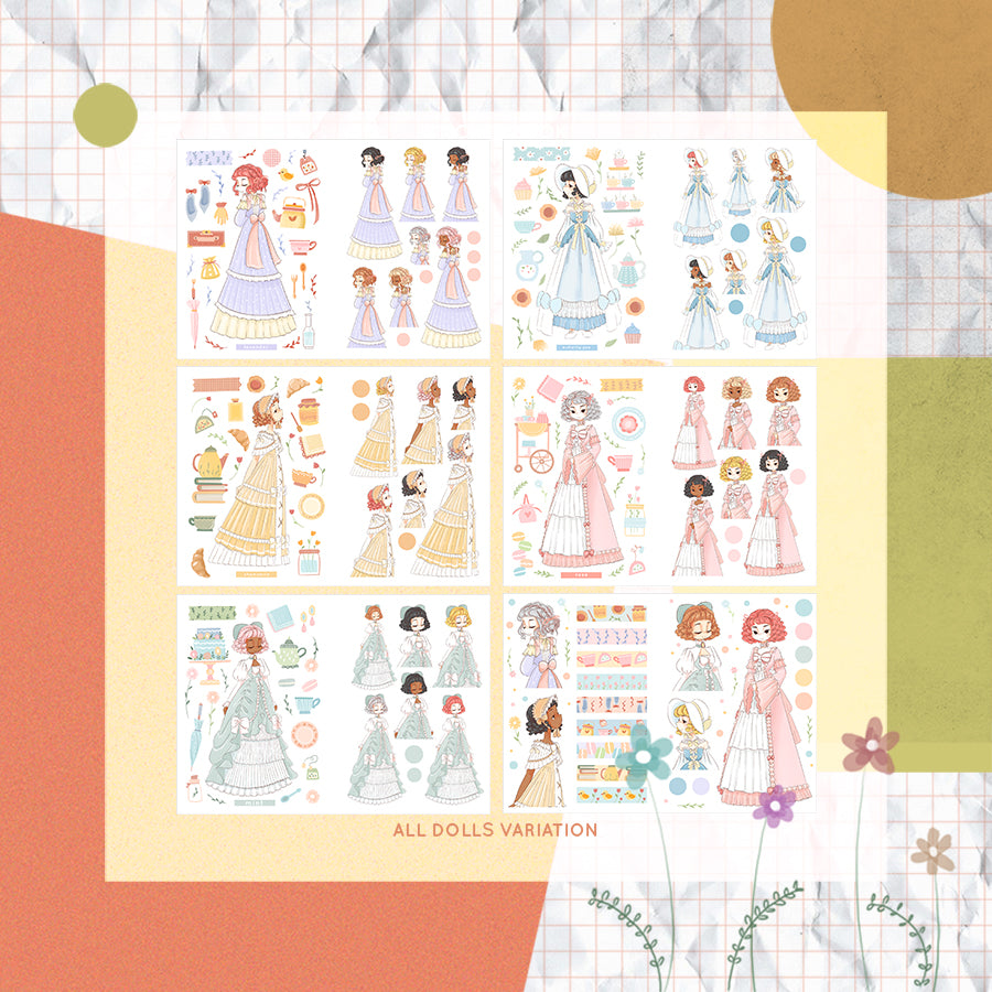 Tea Party PaperDollzCo Planner Sticker Book | CB022