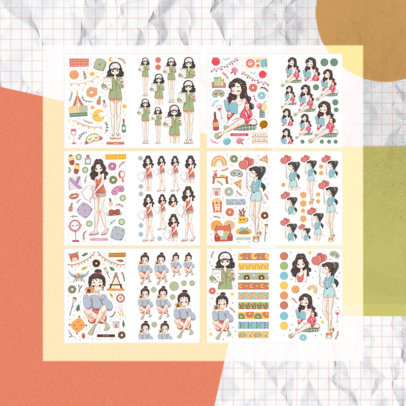 Slumber Party PaperDollzCo Planner Sticker Book | CB024