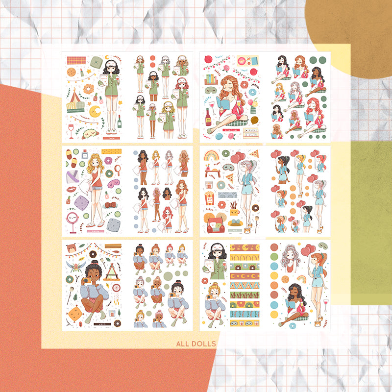 Slumber Party PaperDollzCo Planner Sticker Book | CB024