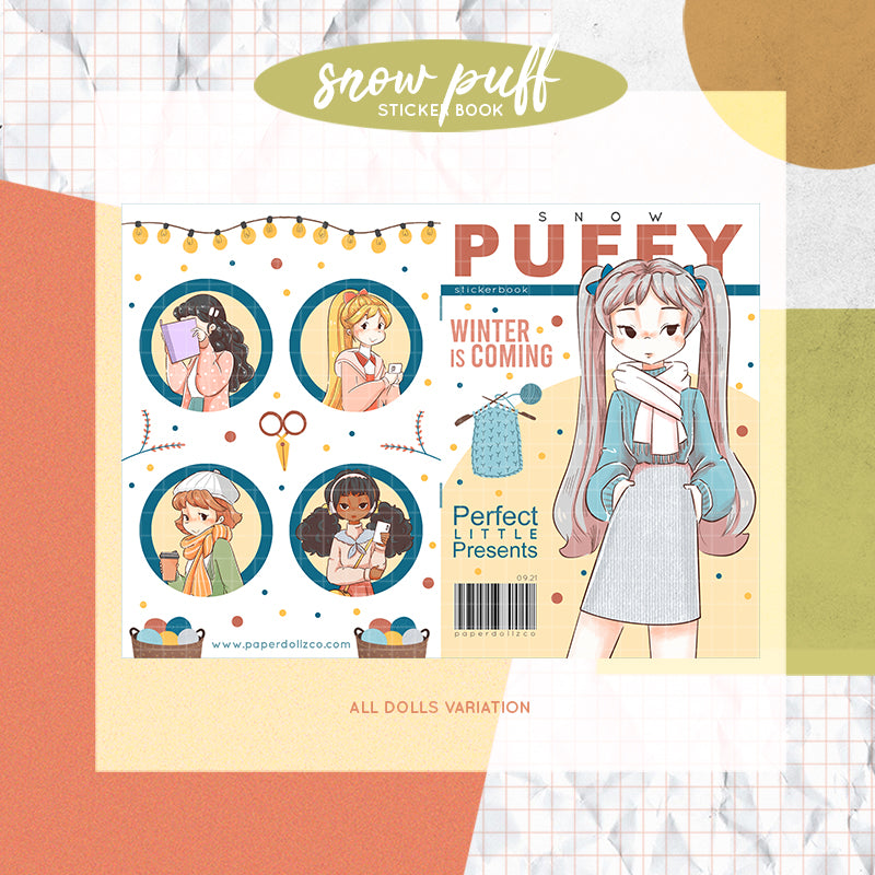 Snow Puff PaperDollzCo Planner Sticker Book | CB025