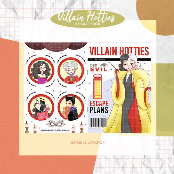Villain Hotties PaperDollzCo Planner Sticker Book | CB028