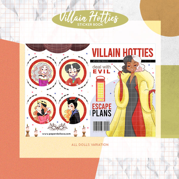 Villain Hotties PaperDollzCo Planner Sticker Book | CB028