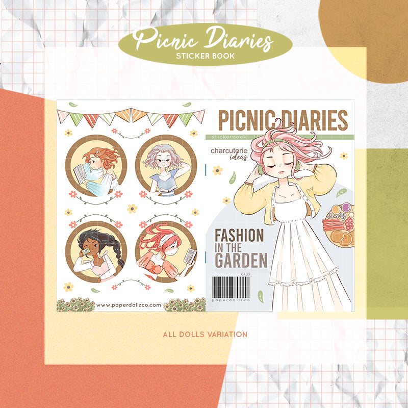 Picnic Diaries PaperDollzCo Planner Sticker Book | CB029