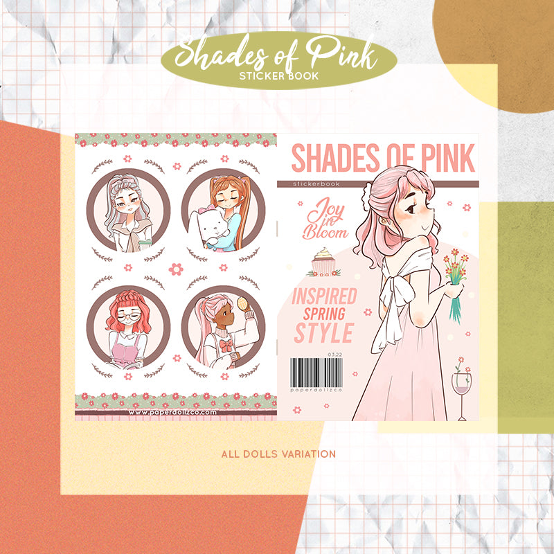 Shades of Pink PaperDollzCo Planner Sticker Book | CB031