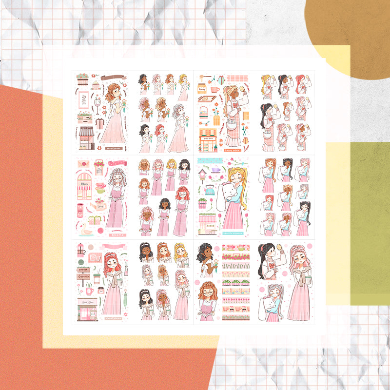 Shades of Pink PaperDollzCo Planner Sticker Book | CB031