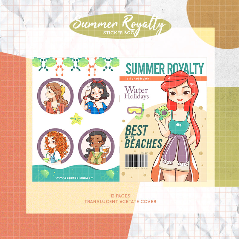 Summer Princess PaperDollzCo Planner Sticker Book | CB032