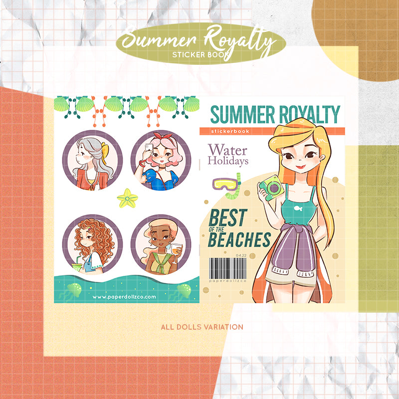 Summer Princess PaperDollzCo Planner Sticker Book | CB032