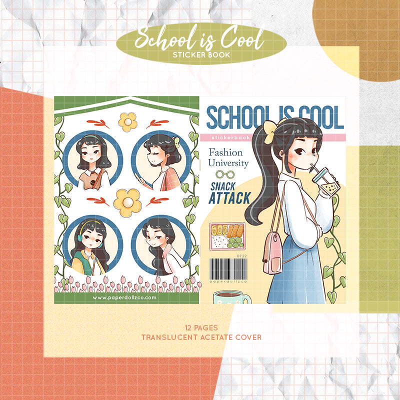 School Is Cool PaperDollzCo Planner Sticker Book | CB034