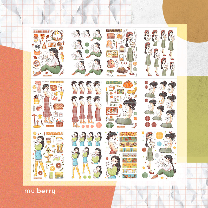 Autumn Purrfection PaperDollzCo Planner Sticker Book | CB039W