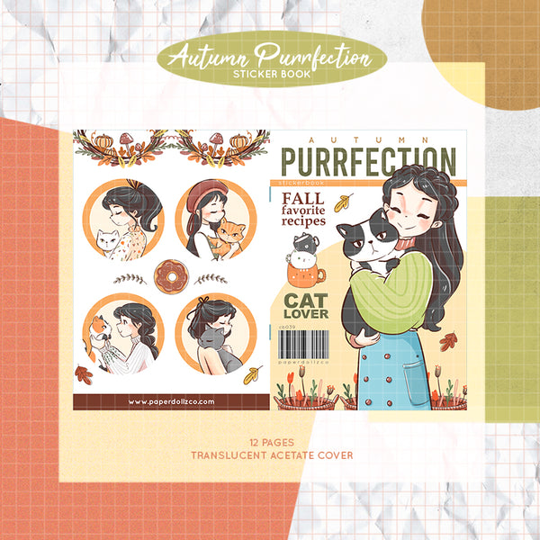 Autumn Purrfection PaperDollzCo Planner Sticker Book | CB039