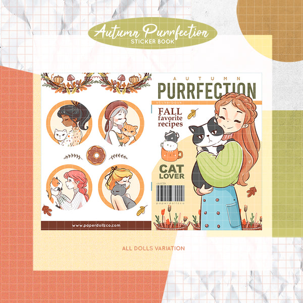 Autumn Purrfection PaperDollzCo Planner Sticker Book | CB039