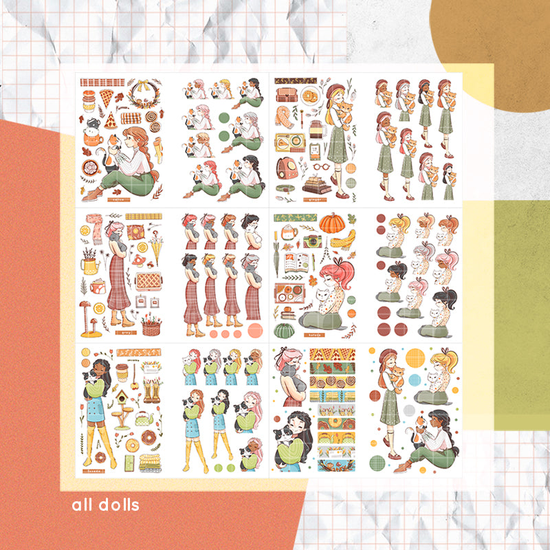 Autumn Purrfection PaperDollzCo Planner Sticker Book | CB039