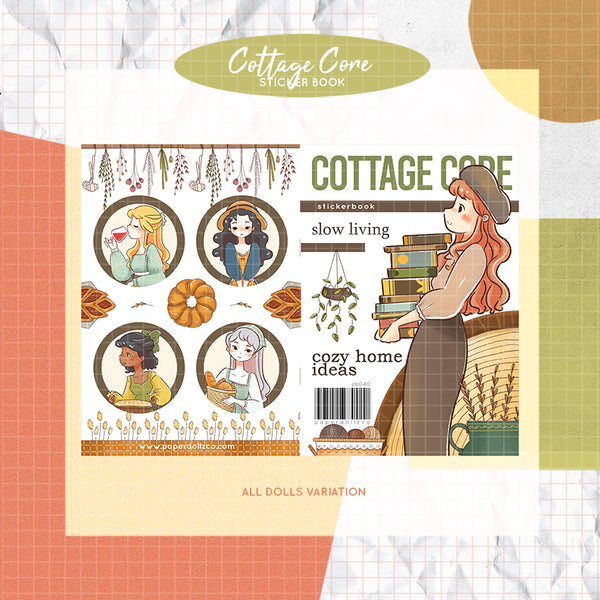 Cottage Core PaperDollzCo Planner Sticker Book | CB040