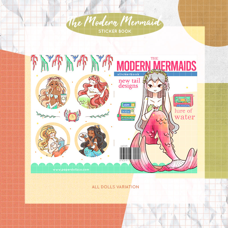 The Modern Mermaids PaperDollzCo Planner Sticker Book | CB045