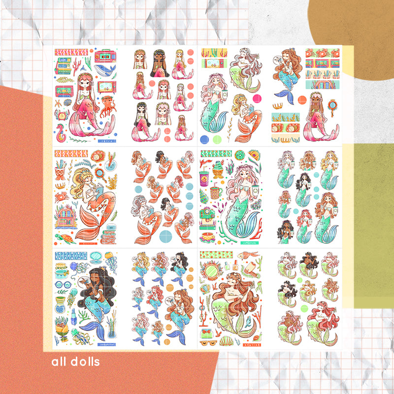 The Modern Mermaids PaperDollzCo Planner Sticker Book | CB045