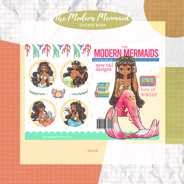 The Modern Mermaids PaperDollzCo Planner Sticker Book | CB045