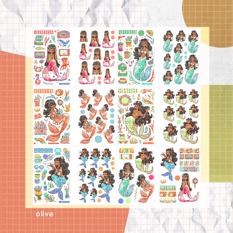 The Modern Mermaids PaperDollzCo Planner Sticker Book | CB045