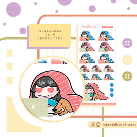 Watch with Dog Functional Planner Stickers | f037